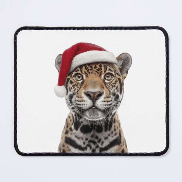 Item preview, Jaguar with Christmas Hat – Festive Jaguar Xmas Design designed and sold by LazyOwlStore.
