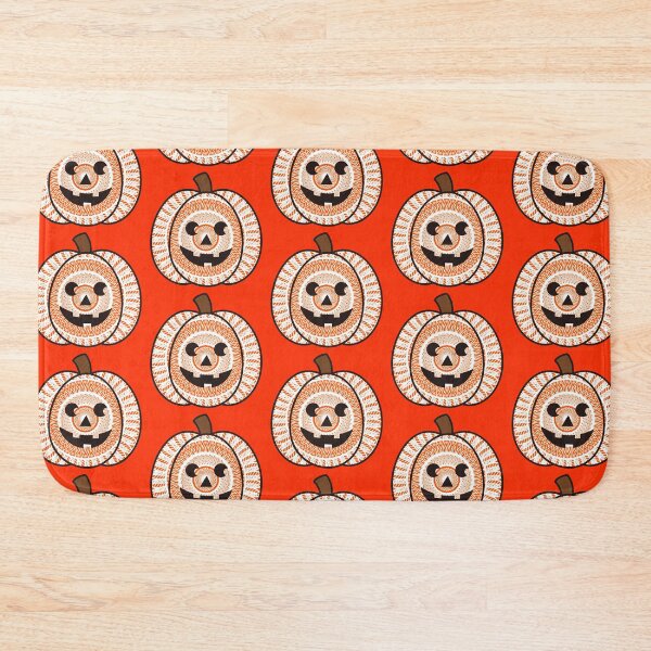 Item preview,  Spooky Carved mandala pumpkin face scary Adorable autumn seasonal orange fall pumpkin designed and sold by DivineMandala.