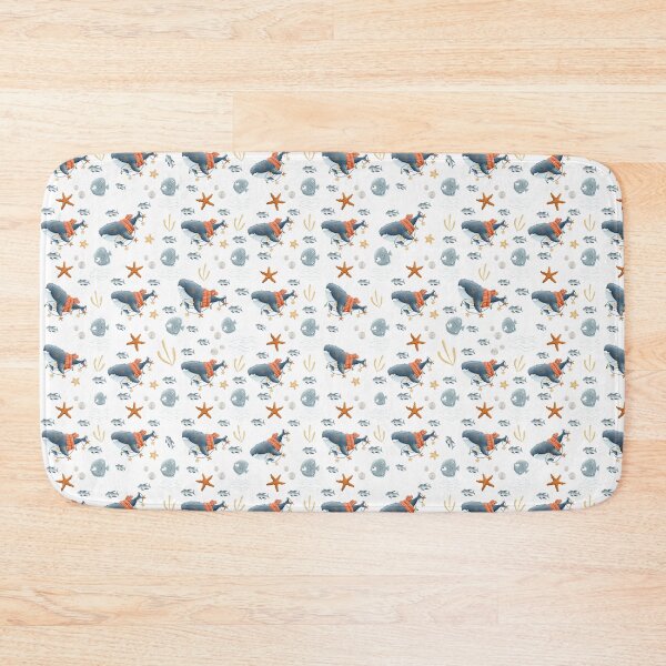 Item preview, whale santa seamless pattern designed and sold by poonzapoon.
