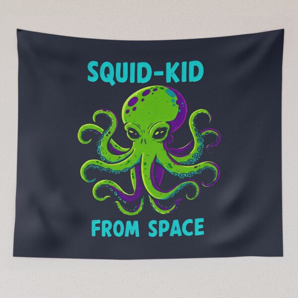 Item preview, Striking Lime and Purple Cosmic Octopus designed and sold by SplashTastic.