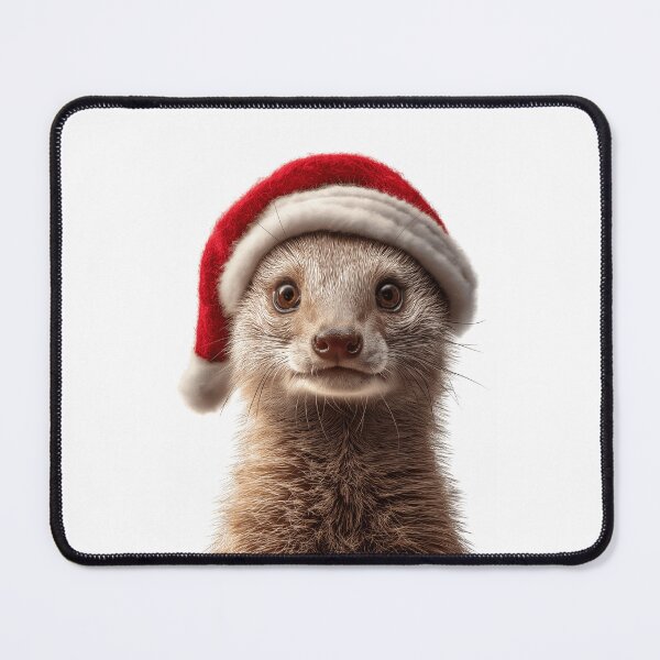 Item preview, Mongoose with Christmas Hat – Festive Mongoose Xmas Design designed and sold by LazyOwlStore.