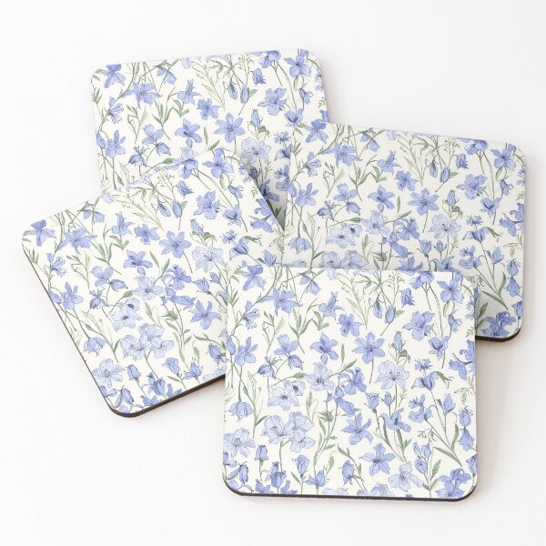 Item preview, Blue Wildflower Pattern With Delicate Lavender Blooms and Green Stems designed and sold by CoolPixels.