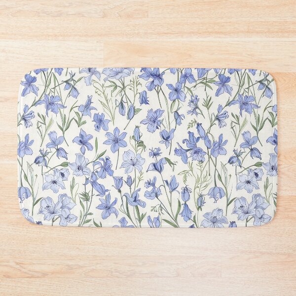 Item preview, Blue Wildflower Pattern With Delicate Lavender Blooms and Green Stems designed and sold by CoolPixels.