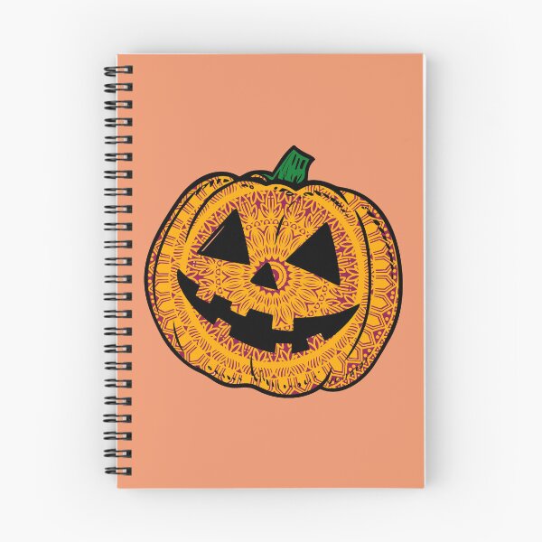 Item preview, Scary orange carved mandala pumpkin face spooky scary Adorable autumn seasonal orange fall pumpkin designed and sold by DivineMandala.
