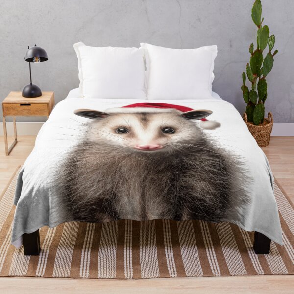 Item preview, Opossum with Christmas Hat – Festive Possum Xmas Design designed and sold by LazyOwlStore.