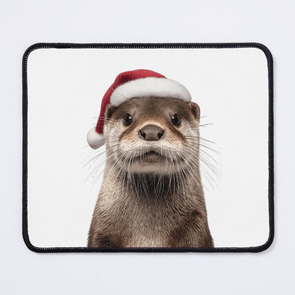 Item preview, Otter with Christmas Hat – Festive Otter Xmas Design designed and sold by LazyOwlStore.