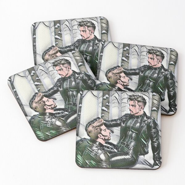 Item preview, "Quick - Someone's Coming" Gay Leather Daddy Tom of Finland Tribute Berlin German Pride Graphic Design designed and sold by ItsAKinkThing.