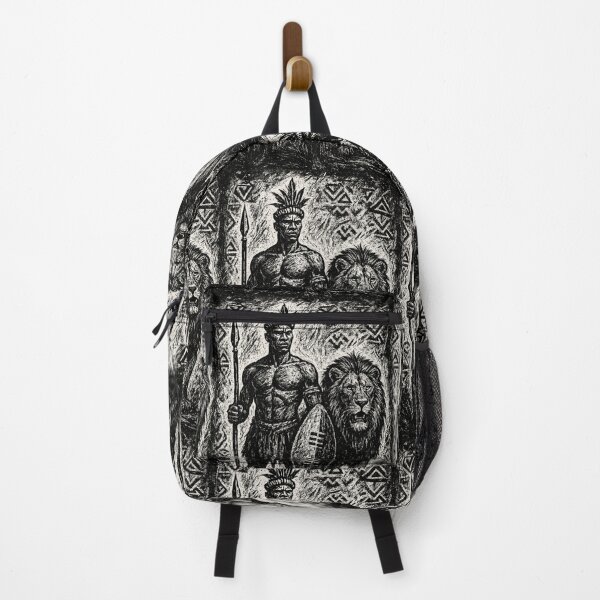 Item preview, Zulu Shield - African traditional warrior and lion designed and sold by DamioPolArt.