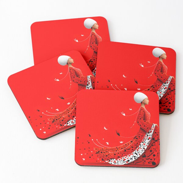 Item preview, Elegant Woman in Vibrant Red Traditional Attire designed and sold by Artessie.