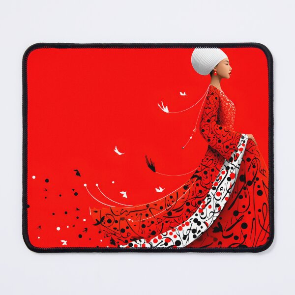 Item preview, Elegant Woman in Vibrant Red Traditional Attire designed and sold by Artessie.