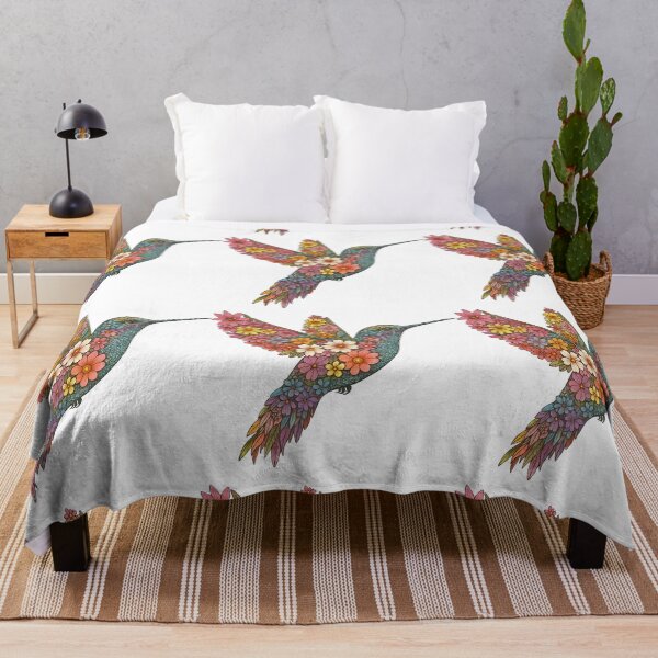 Item preview, Floral Hummingbird Illustration in Vibrant Colors designed and sold by ArtfulWeave.