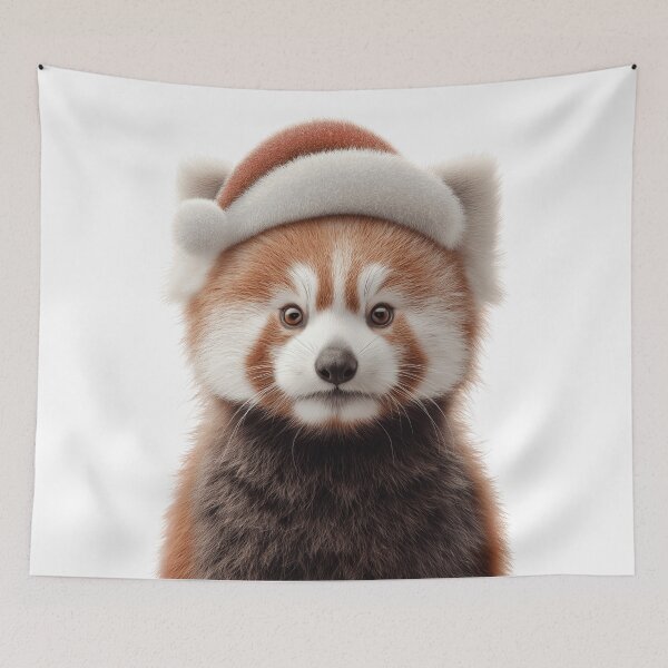 Item preview, Red Panda with Christmas Hat – Festive Red Panda Xmas Design designed and sold by LazyOwlStore.