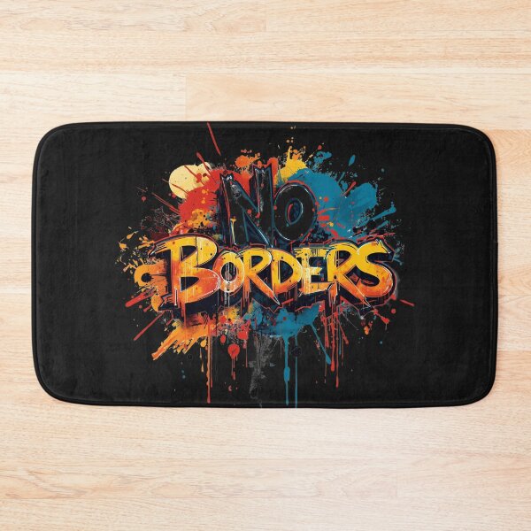 Item preview, No Borders – Street art graffiti design in blue, red & orange designed and sold by ParaSiempreS.