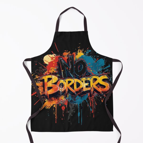 Item preview, No Borders – Street art graffiti design in blue, red & orange designed and sold by ParaSiempreS.