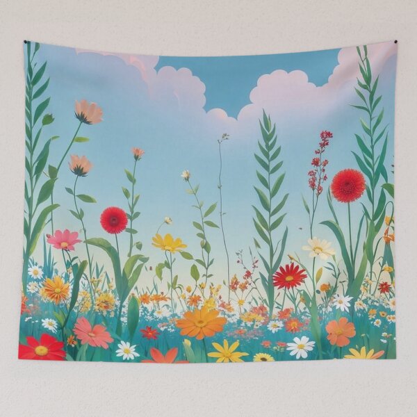 Item preview, blue sky meadow flowers classic tshirt designed and sold by anandsiva2703.
