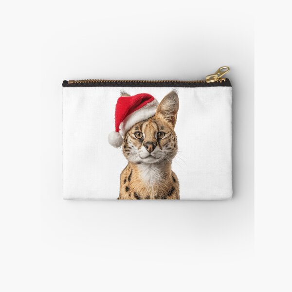 Item preview, Serval cat with Christmas Hat – Festive Serval Xmas Design designed and sold by LazyOwlStore.