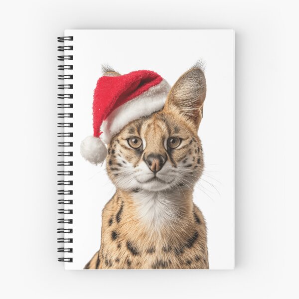 Item preview, Serval cat with Christmas Hat – Festive Serval Xmas Design designed and sold by LazyOwlStore.