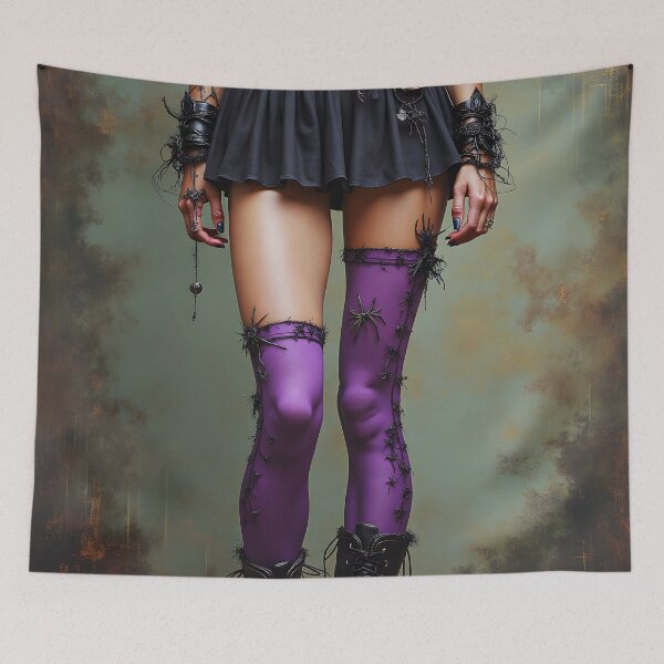 Item preview, Sexy, Slim, Goth Legs in Purple Socks designed and sold by Huskyyy Designs.