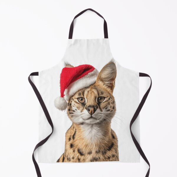 Item preview, Serval cat with Christmas Hat – Festive Serval Xmas Design designed and sold by LazyOwlStore.