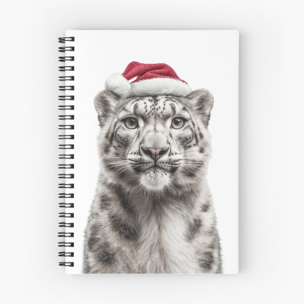 Item preview, Snow Leopard with Christmas Hat – Festive Snow Leopard Xmas Design designed and sold by LazyOwlStore.