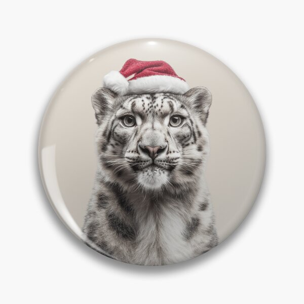 Item preview, Snow Leopard with Christmas Hat – Festive Snow Leopard Xmas Design designed and sold by LazyOwlStore.