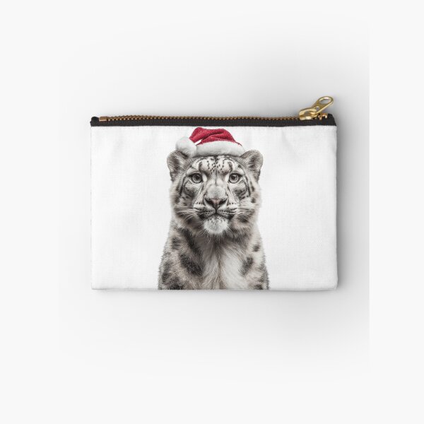 Item preview, Snow Leopard with Christmas Hat – Festive Snow Leopard Xmas Design designed and sold by LazyOwlStore.