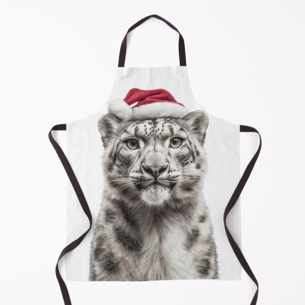 Item preview, Snow Leopard with Christmas Hat – Festive Snow Leopard Xmas Design designed and sold by LazyOwlStore.