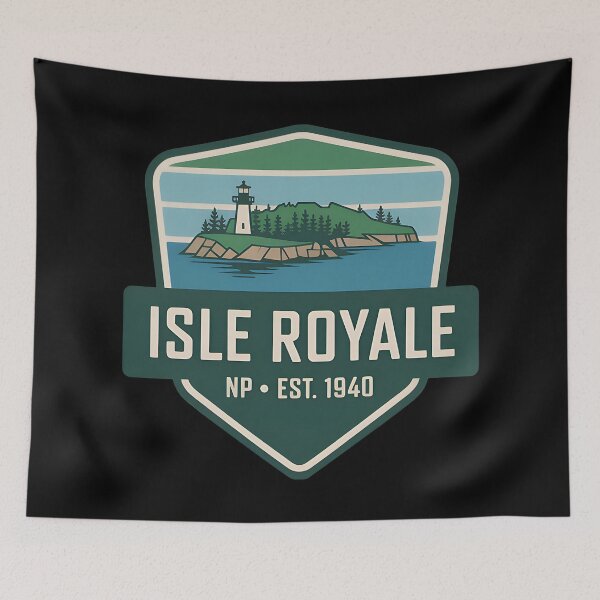 Item preview, Isle Royale National Park Retro Wilderness Badge designed and sold by Blok45.