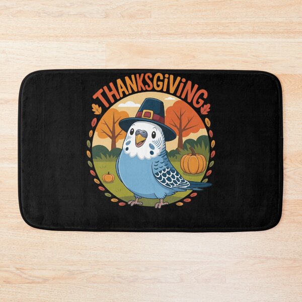 Item preview, Budgie Blue Parakeet Thanksgiving Day Pilgrim Pumpkin designed and sold by ticlitule.