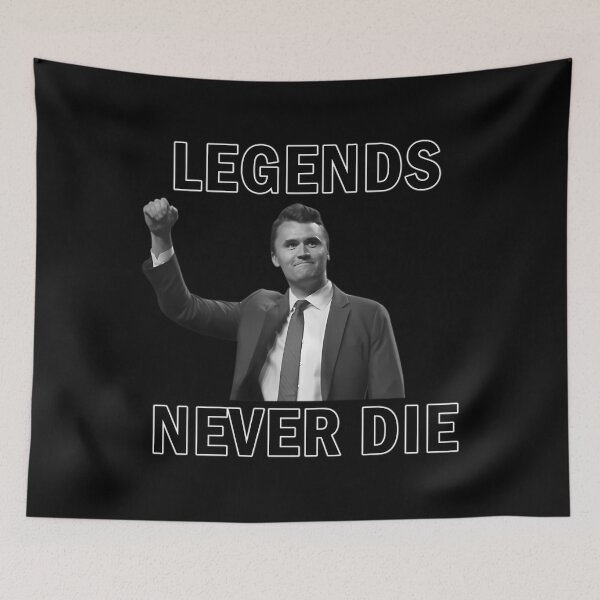 Item preview, Charlie Kirk Legends Never Die Bold Typography  designed and sold by JoelAnsaris.