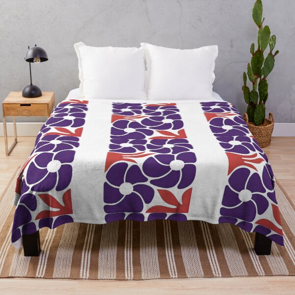 Item preview, Purple and Red Abstract Floral Pattern designed and sold by ArtfulWeave.