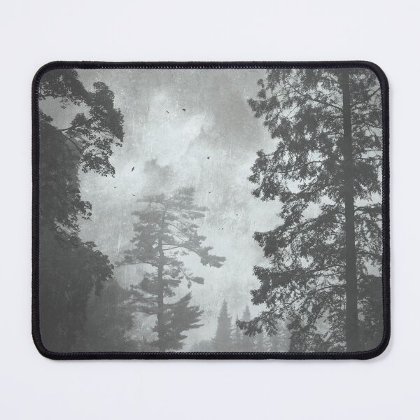 Item preview, Misty Forest Landscape In Black And White designed and sold by Dyrk Wyst Redbubble Shop.