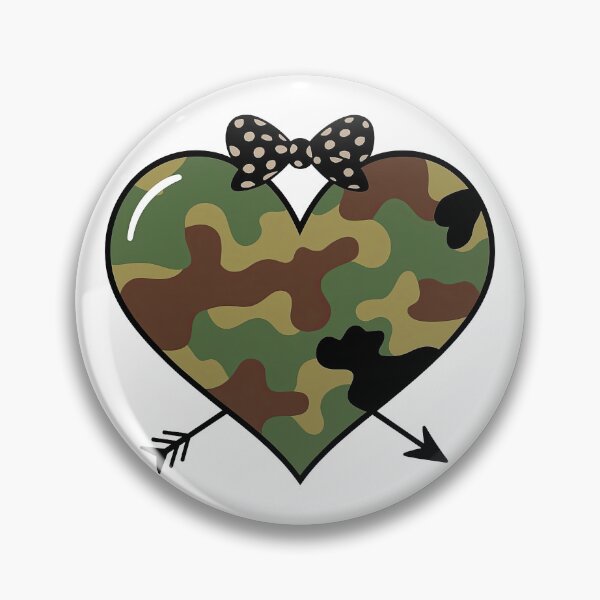 Item preview, Camo Heart with Bow and Arrow designed and sold by ArtfulWeave.