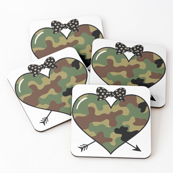 Item preview, Camo Heart with Bow and Arrow designed and sold by ArtfulWeave.