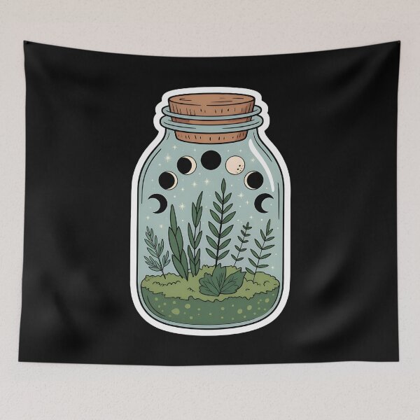 Item preview, Moon Phase Herb Jar Aesthetic designed and sold by Blok45.