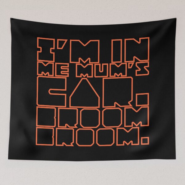 Item preview, “I’m in me mum’s car. Broom broom.” - orange lines designed and sold by AdiDsgn.
