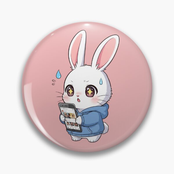 Item preview, The Social Media Bunny: An Adorable Rabbit with a Smartphone and Modern Hoodie designed and sold by bvdesignart.