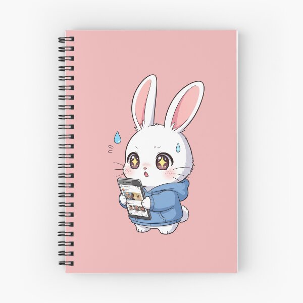 Item preview, The Social Media Bunny: An Adorable Rabbit with a Smartphone and Modern Hoodie designed and sold by bvdesignart.