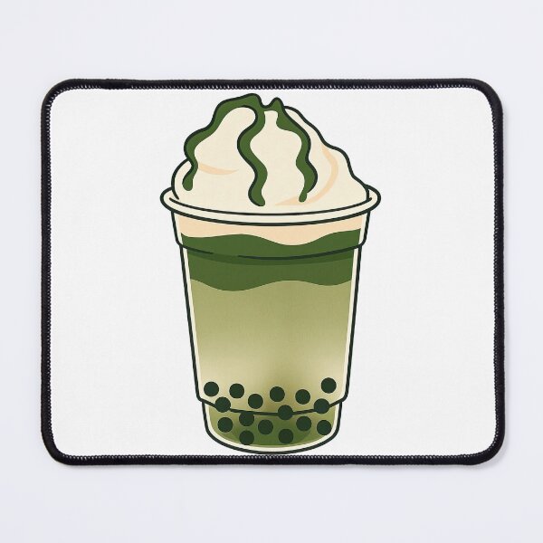 Item preview, Matcha Bubble Tea with Whipped Cream Topping designed and sold by ArtfulWeave.