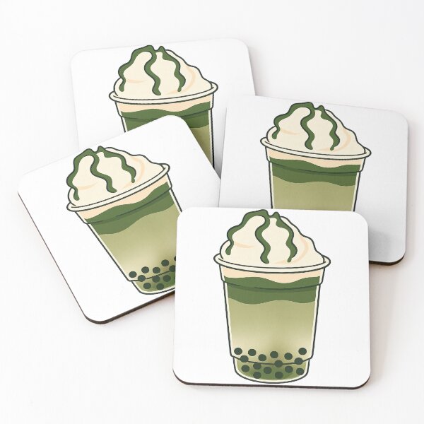 Item preview, Matcha Bubble Tea with Whipped Cream Topping designed and sold by ArtfulWeave.