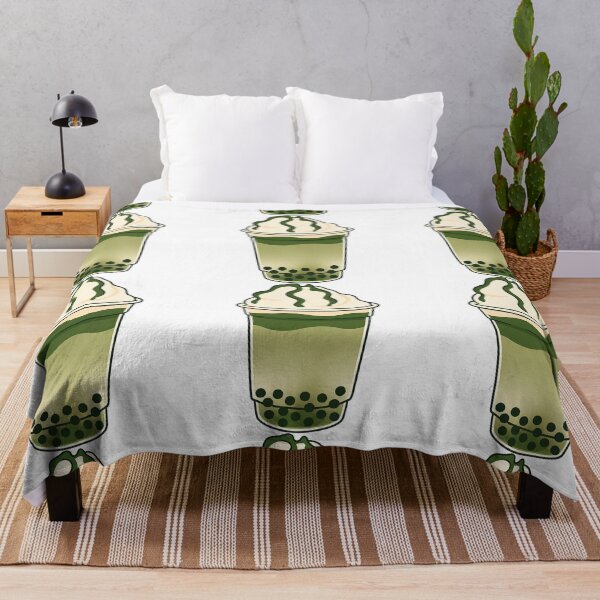Item preview, Matcha Bubble Tea with Whipped Cream Topping designed and sold by ArtfulWeave.