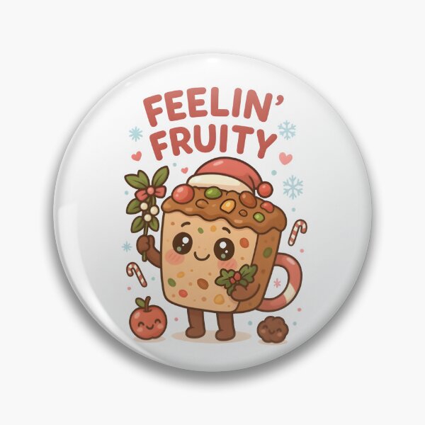 Item preview, Feelin’ Fruity – Cute Kawaii Christmas Fruitcake Pun Design designed and sold by Snackwear Apparel.