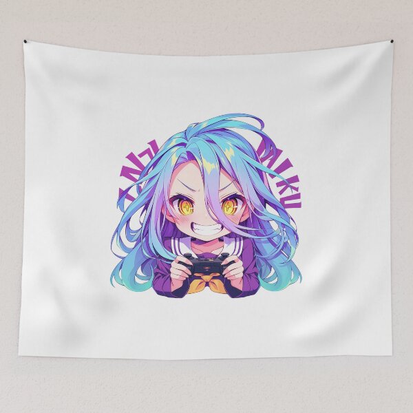 Aperçu de l'œuvre Shiro No Game No Life Anime Girl Cute Chibi Jouant à un jeu vidéo créée et vendue par earlobejerk.