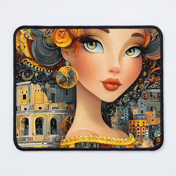Item preview, Vibrant Artistic Portrait with Floral Accents and Color designed and sold by Artessie.