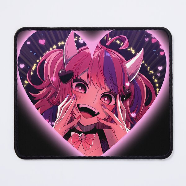 Item preview, Ironmouse Cute Vtuber Girl Neon Heart Frame With Devil Horns designed and sold by SimonAntalne.