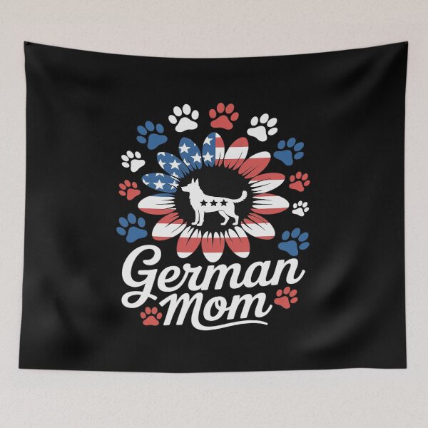 Item preview, German Shepherd Mom Pride American July 4th Sunflower designed and sold by itsnothatweird.