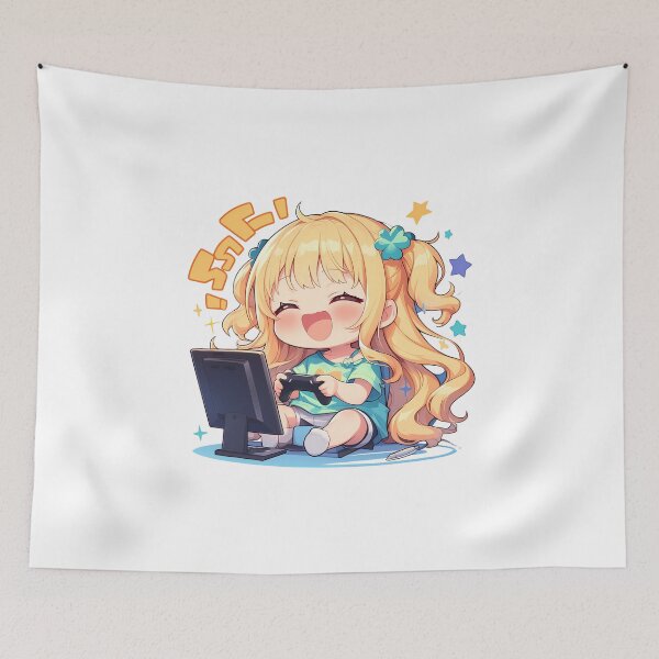 Item preview, Kaho Hinata Blend S Anime Girl Cute Chibi Playing Video Game designed and sold by earlobejerk.