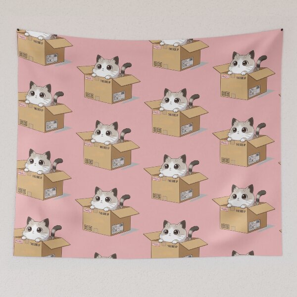 Item preview, The Purrfect Delivery: An Adorable Cat Peek-a-Boo in a Cardboard Box designed and sold by bvdesignart.