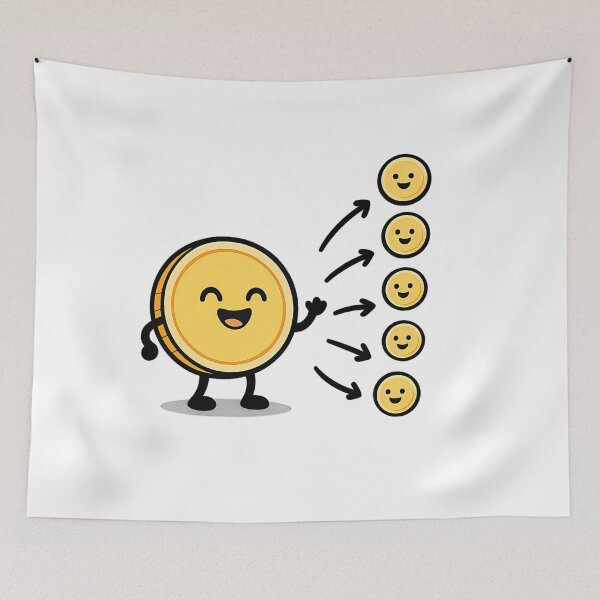 Item preview, Compound Interest Cartoon Sticker  Investors Pop Lab designed and sold by VenitaImogene.