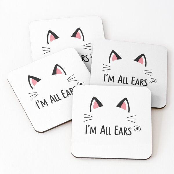 Item preview, I'm All Ears" Cute Minimalist Cat Pun designed and sold by Sitred123.